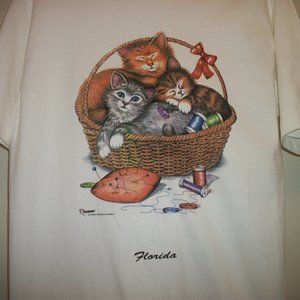 COTTAGECORE KAWAII SWEET FLORIDA CATS TEE LG